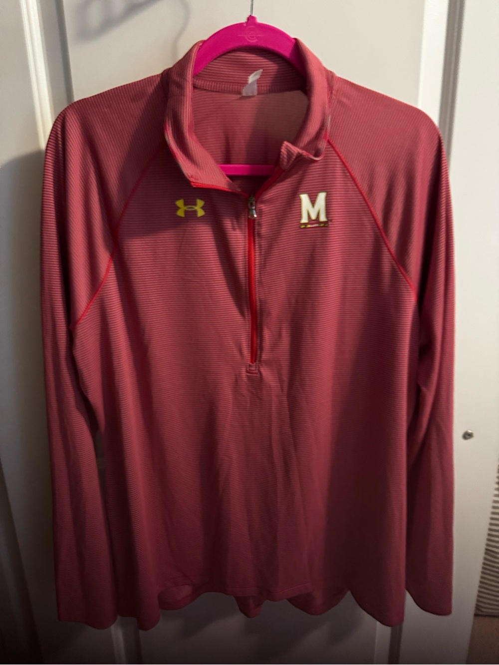 Under Armour Red Stripe Maryland 'M' Quarter-Zip Pullover